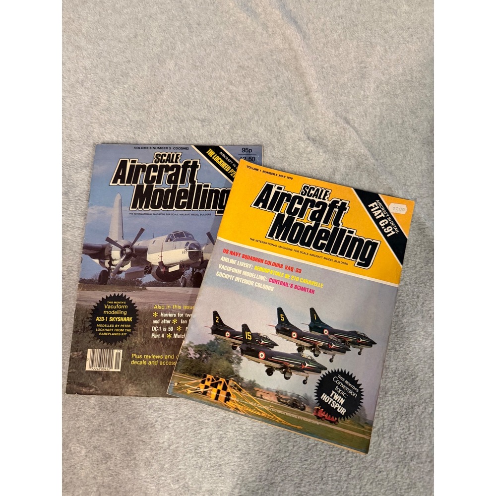 Vintage Scale Aircraft Modelling Magazine May 1979 Fiat G.91 Skyshark Lot of 2